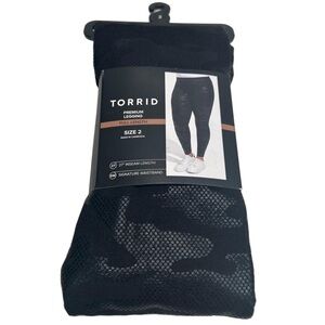 Torrid Full Length Premium Leggings Black Shine Camo Print New In Package